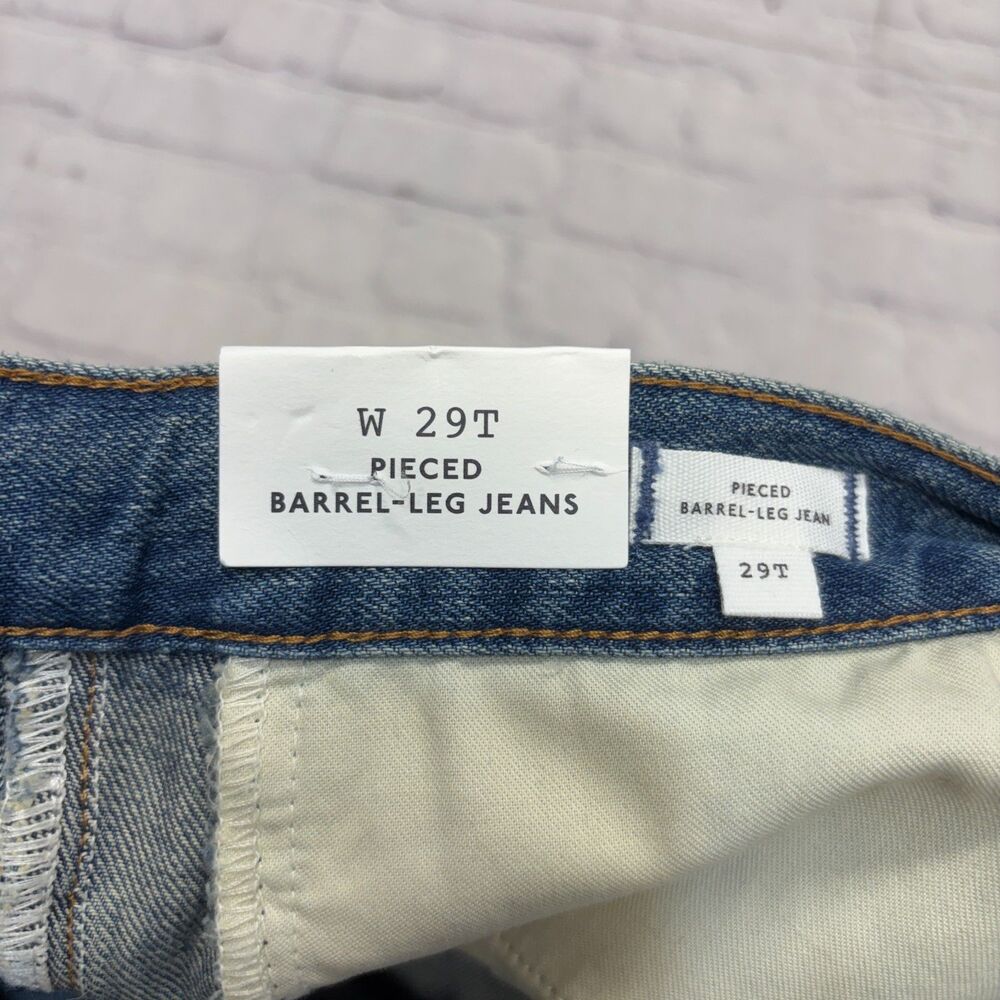 NWT Madewell Women Pieced Barrel Leg Jeans Size 29T 29 Tall Denim D125 -9 - Picture 9 of 16